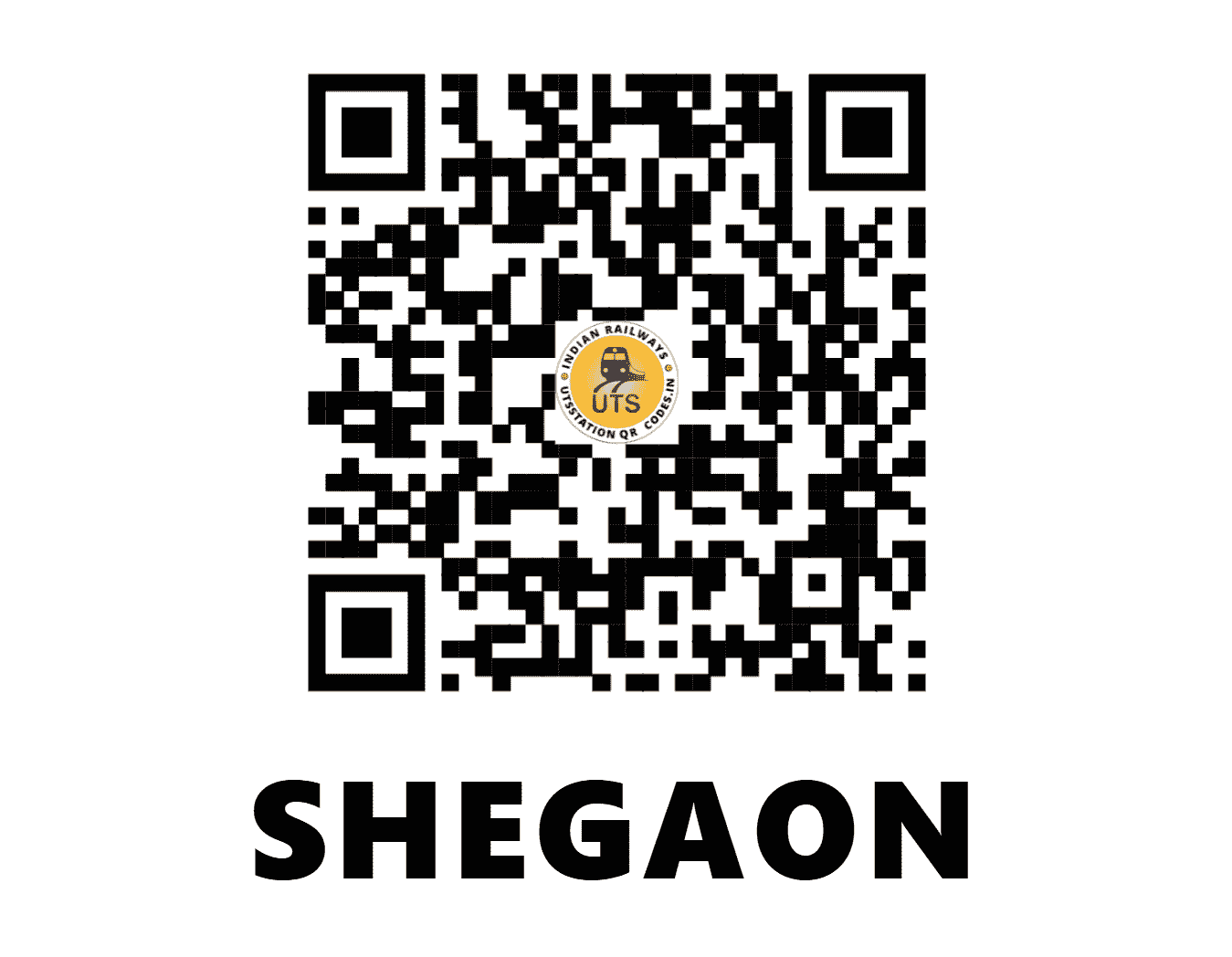 UTS QR Code for SHEGAON - SEG (CR - MAHARASHTRA)