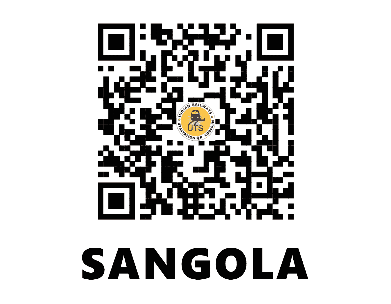 UTS QR Code for SANGOLA - SGLA (CR - MAHARASHTRA)