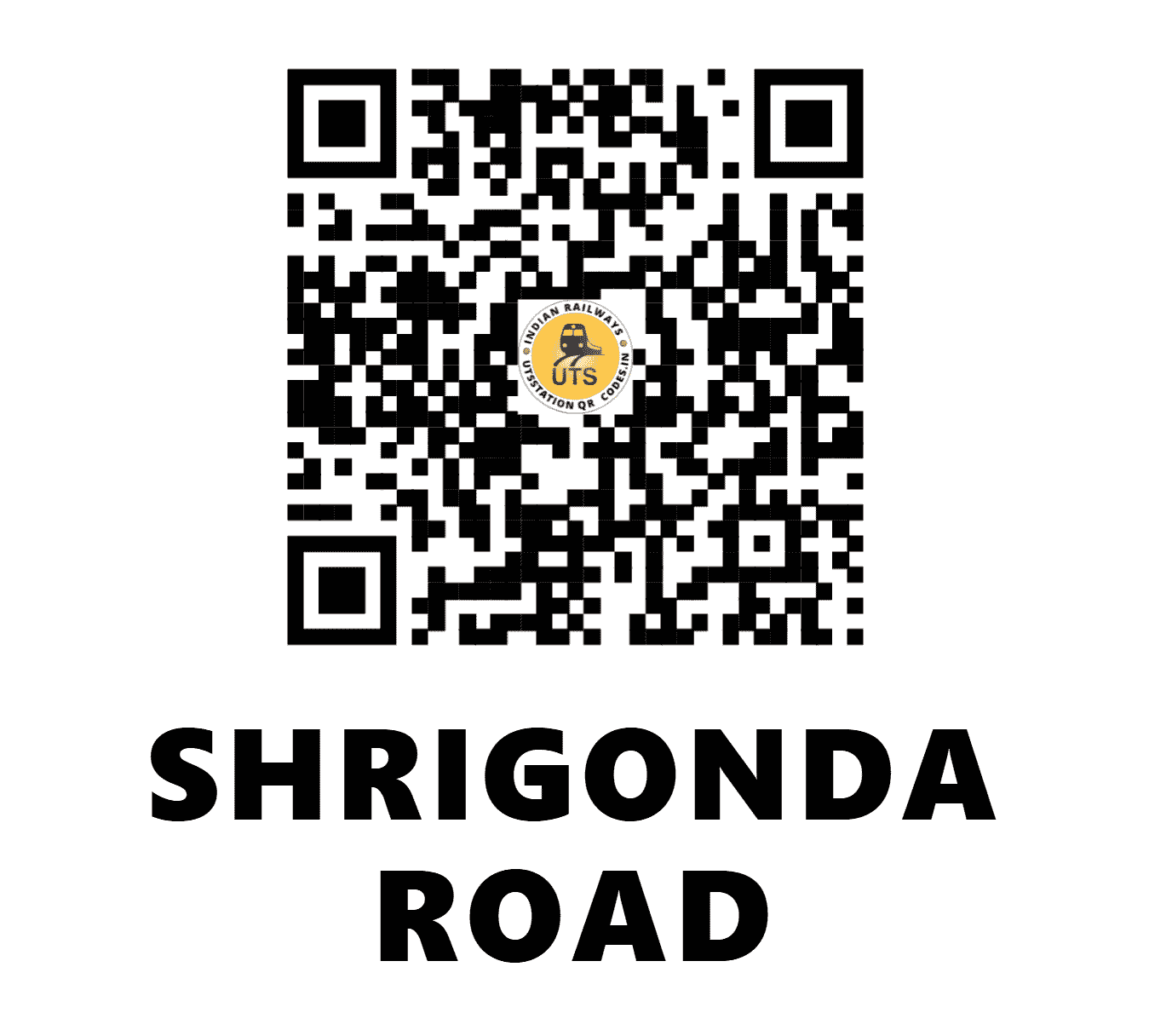 UTS QR Code for SHRIGONDA ROAD - SGND (CR - MAHARASHTRA)