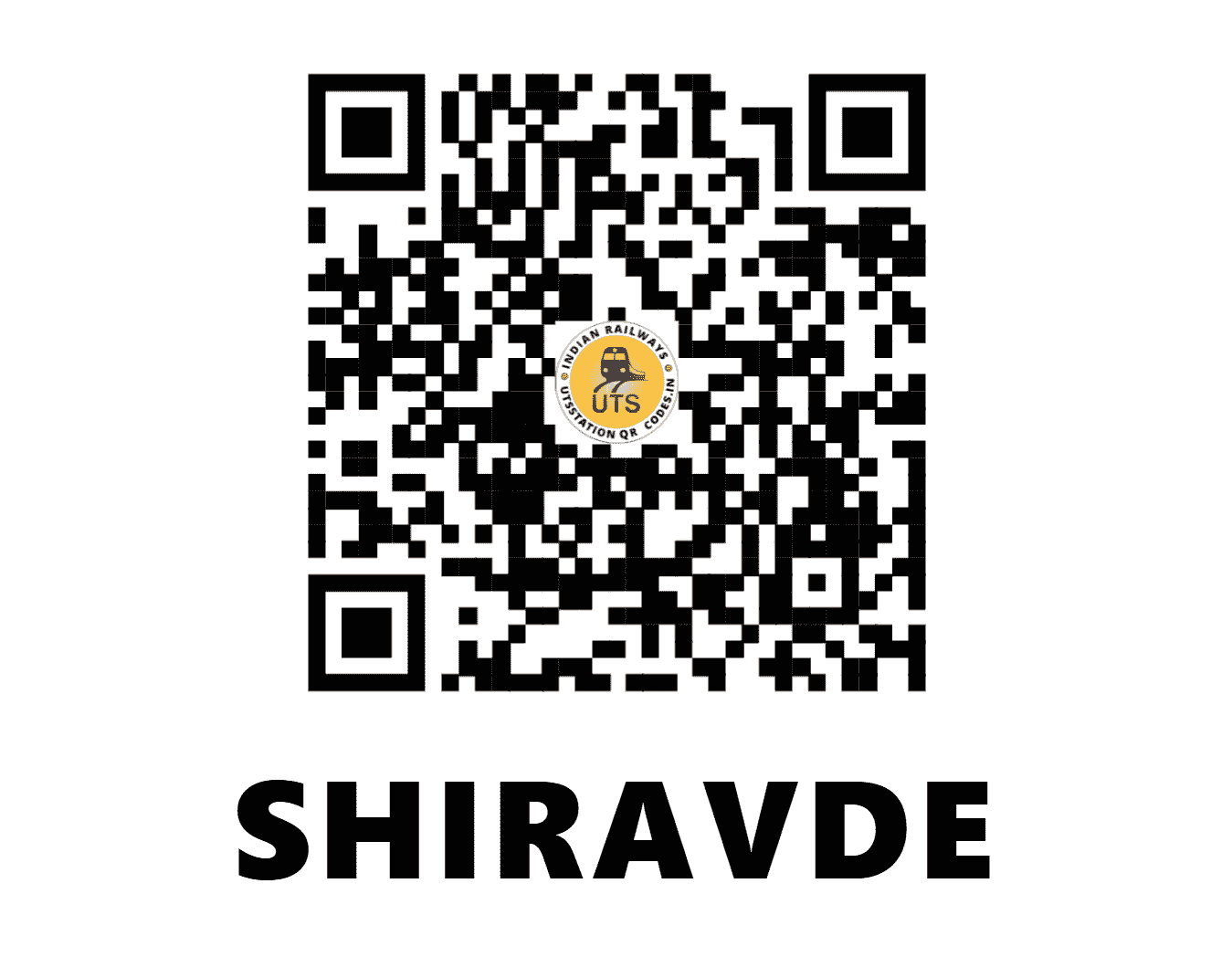 UTS QR Code for SHIRAVDE - SIW (CR - MAHARASHTRA)