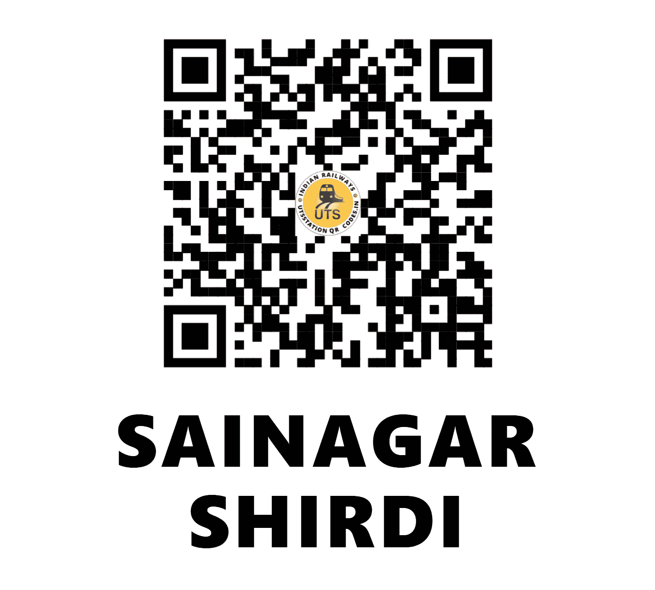 UTS QR Code for SAINAGAR SHIRDI - SNSI (CR - MAHARASHTRA)