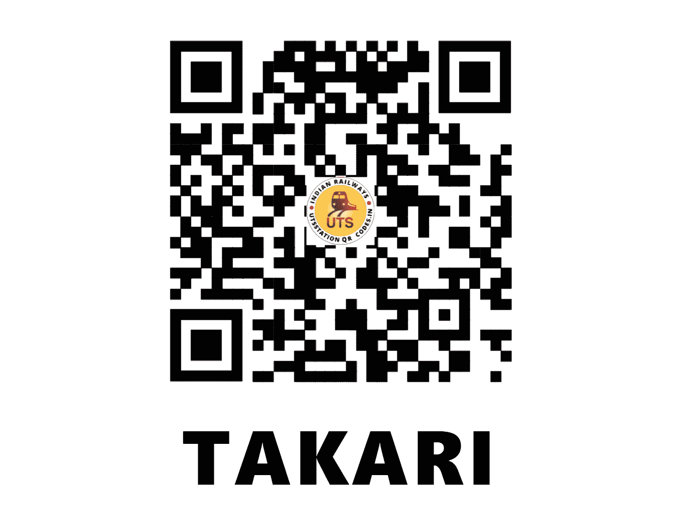 UTS QR Code for TAKARI - TKR (CR - MAHARASHTRA)