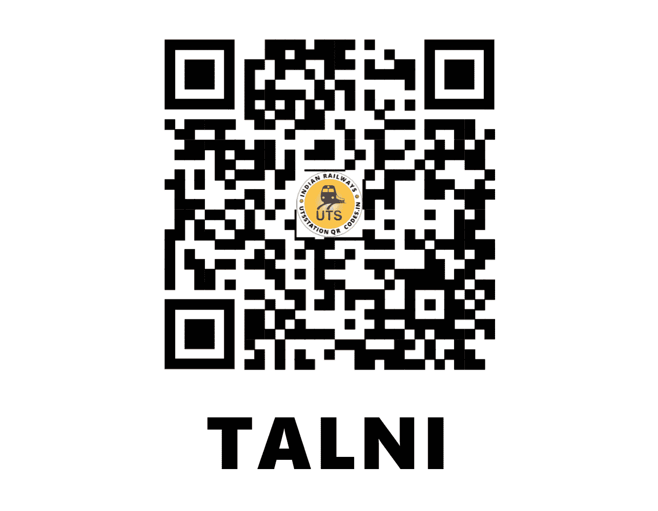 UTS QR Code for TALNI - TLN (CR - MAHARASHTRA)