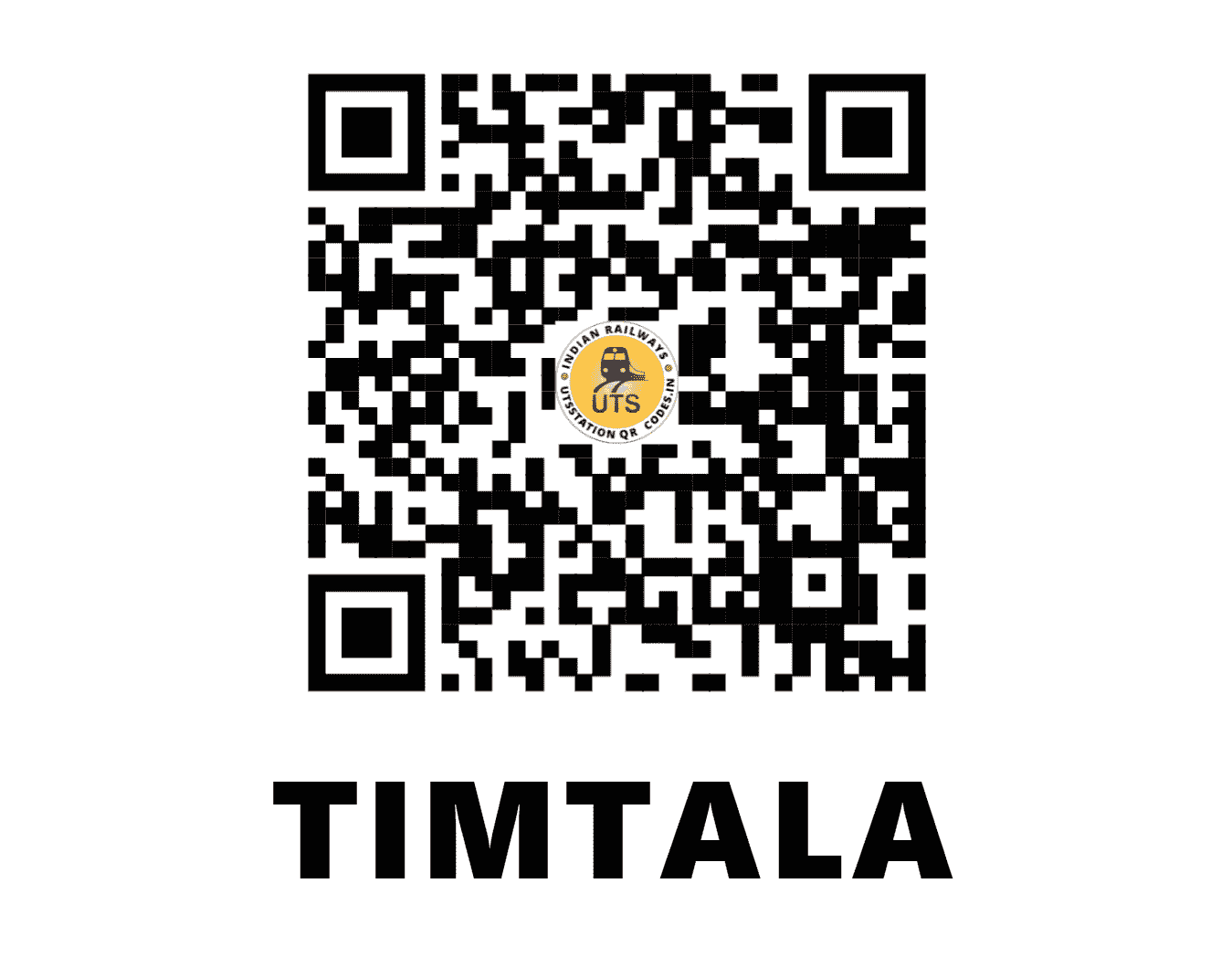 UTS QR Code for TIMTALA - TMT (CR - MAHARASHTRA)