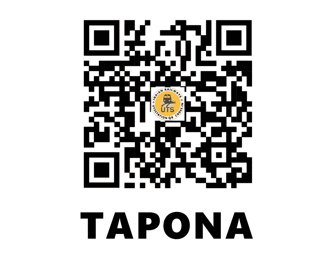 UTS QR Code for TAPONA - TPN (CR - MAHARASHTRA)