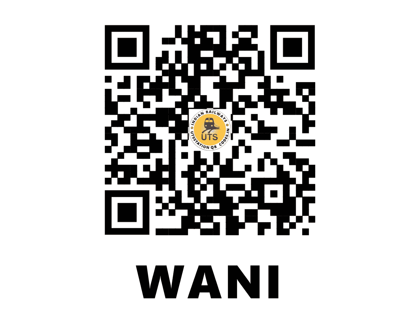 UTS QR Code for WANI - WANI (CR - MAHARASHTRA)
