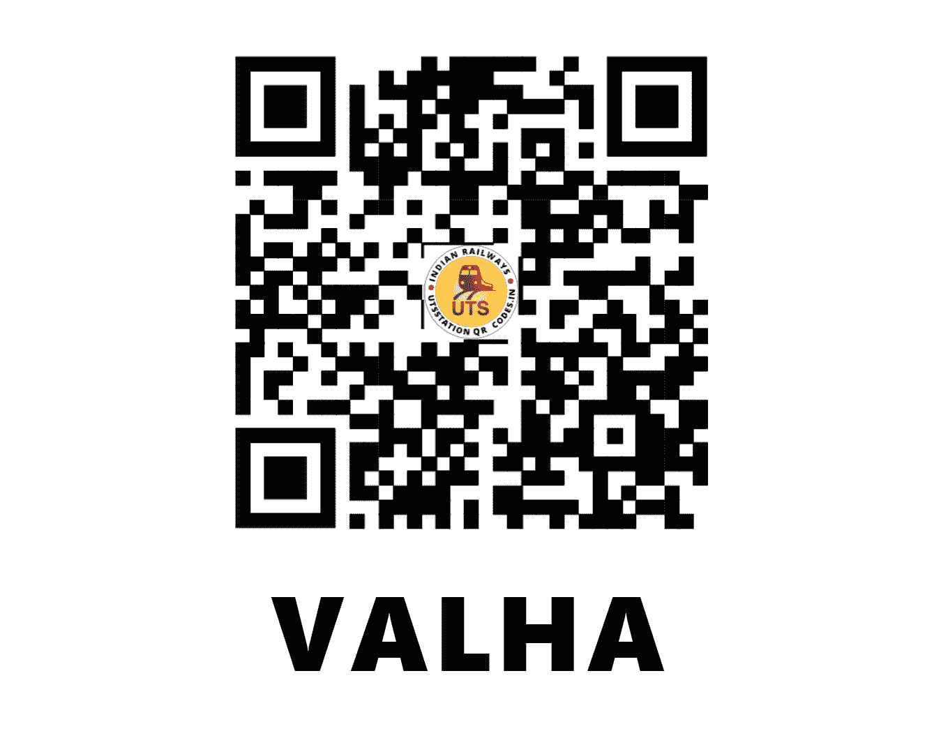 UTS QR Code for VALHA - WLH (CR - MAHARASHTRA)