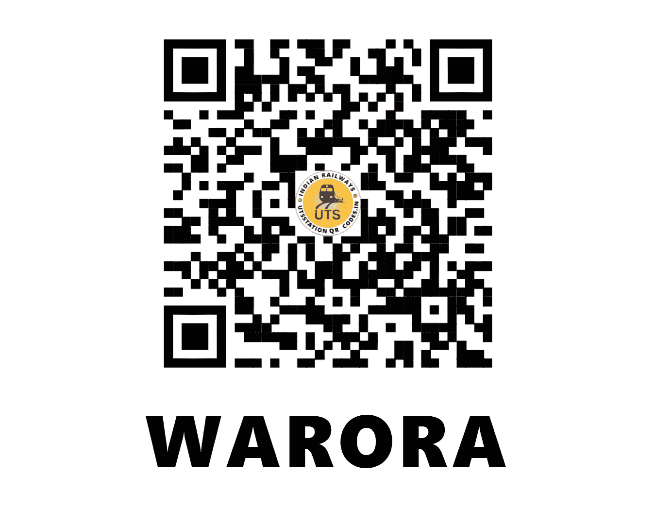 UTS QR Code for WARORA - WRR (CR - MAHARASHTRA)