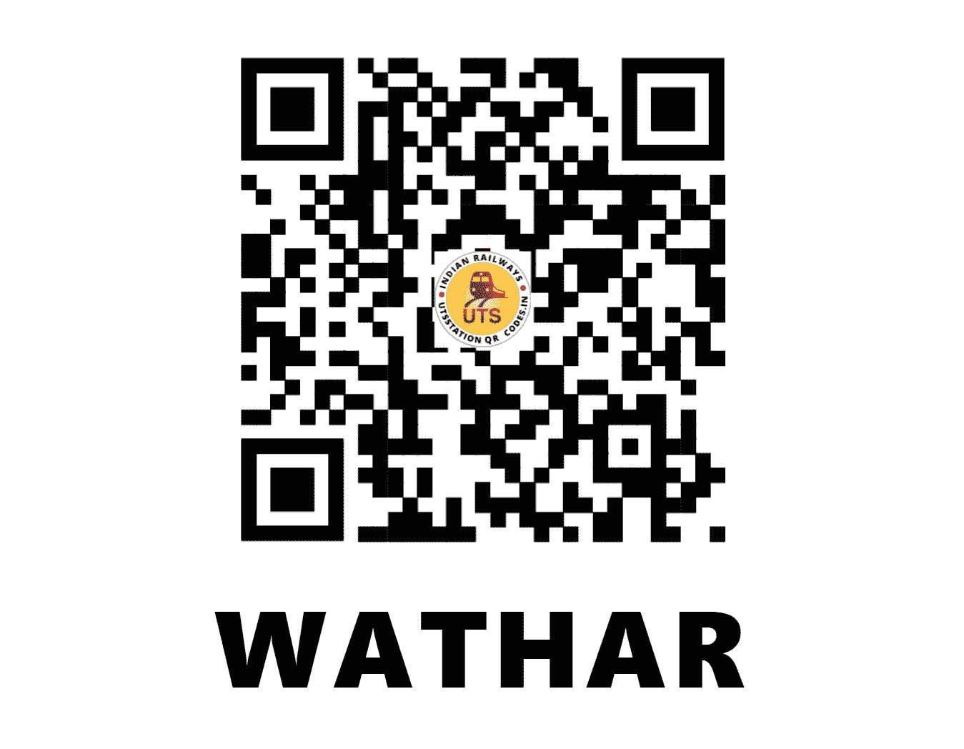 UTS QR Code for WATHAR - WTR (CR - MAHARASHTRA)