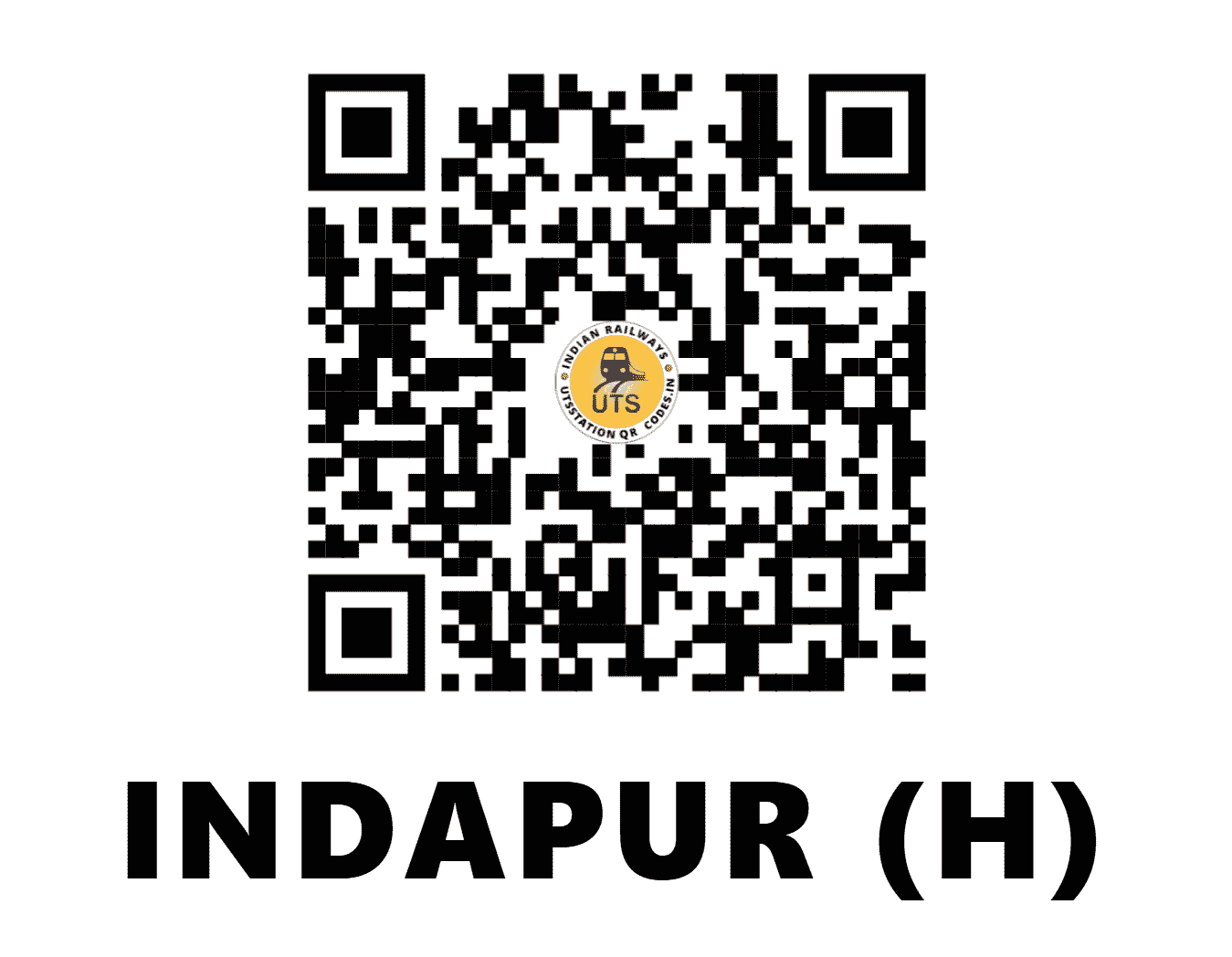 UTS QR Code for INDAPUR (H) - INP (KR - MAHARASHTRA)