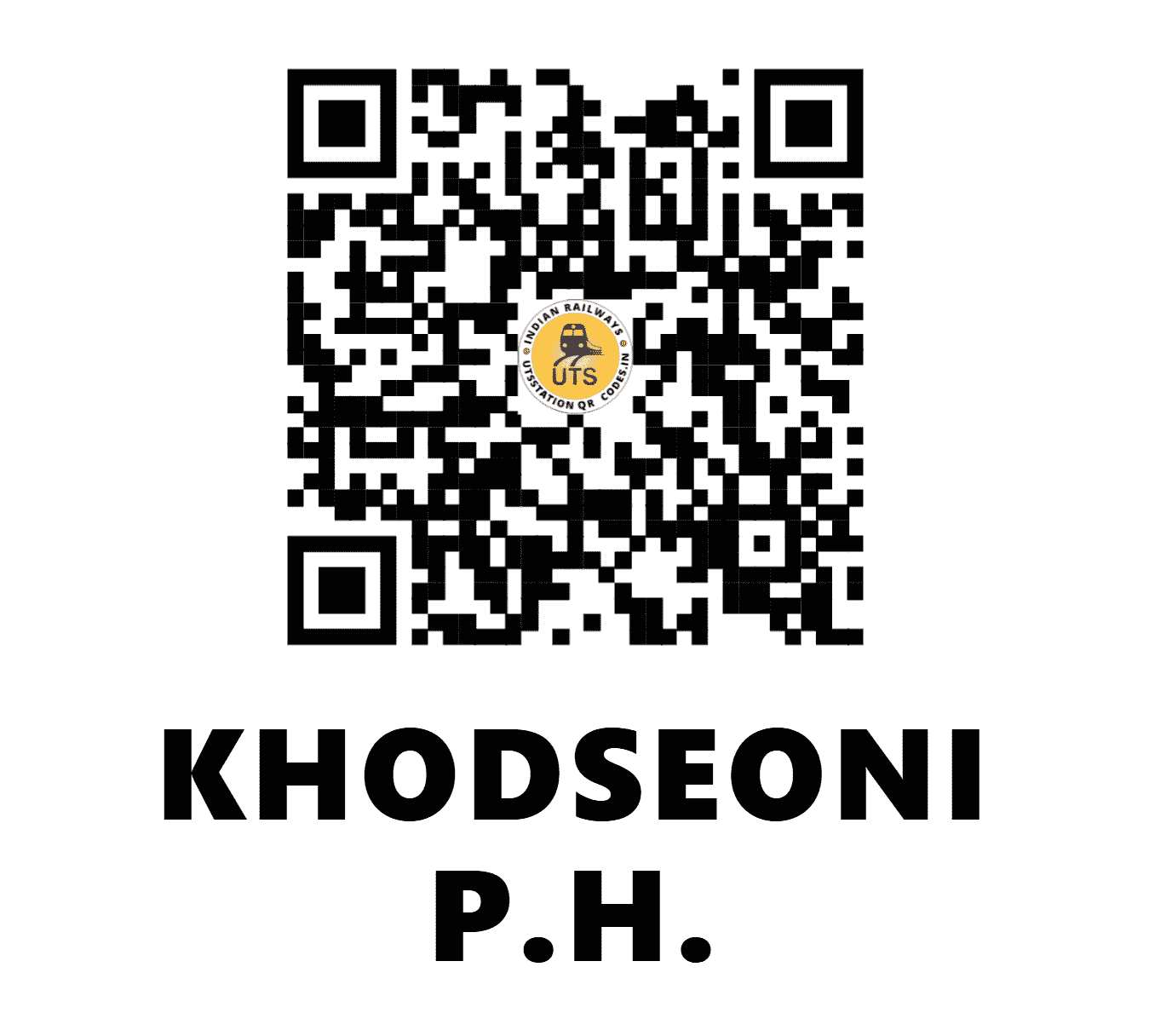 UTS QR Code for KHODSEONI P.H. - KSIH (SB - MAHARASHTRA)