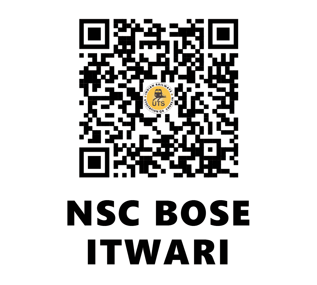 UTS QR Code for NSC BOSE ITWARI - NITR (SB - MAHARASHTRA)