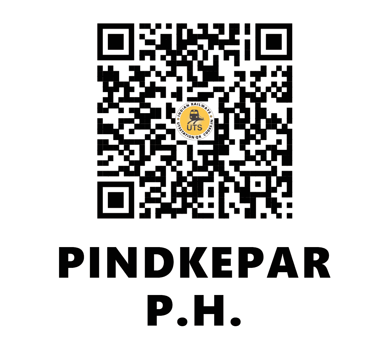 UTS QR Code for PINDKEPAR P.H. - PQH (SB - MAHARASHTRA)