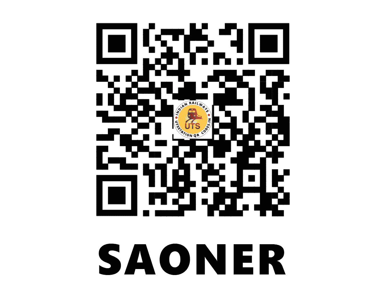 UTS QR Code for SAONER - SONR (SB - MAHARASHTRA)