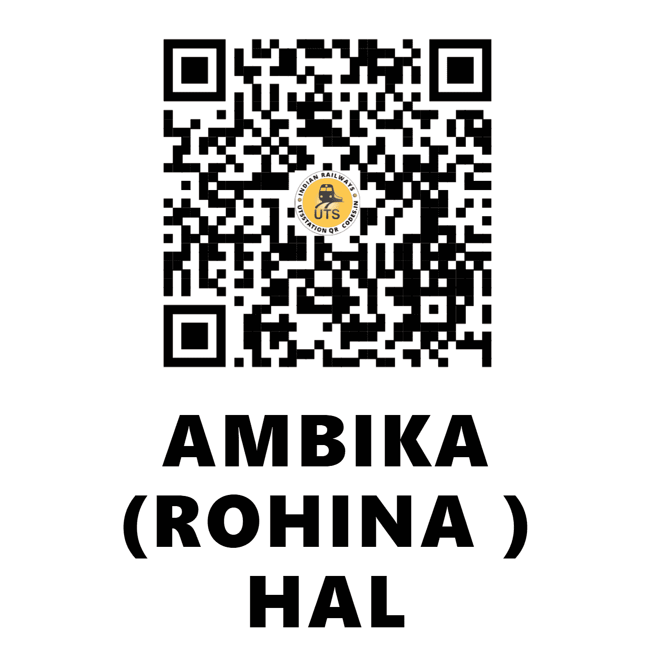 UTS QR Code for AMBIKA (ROHINA ) HAL - AMBR (SC - MAHARASHTRA)