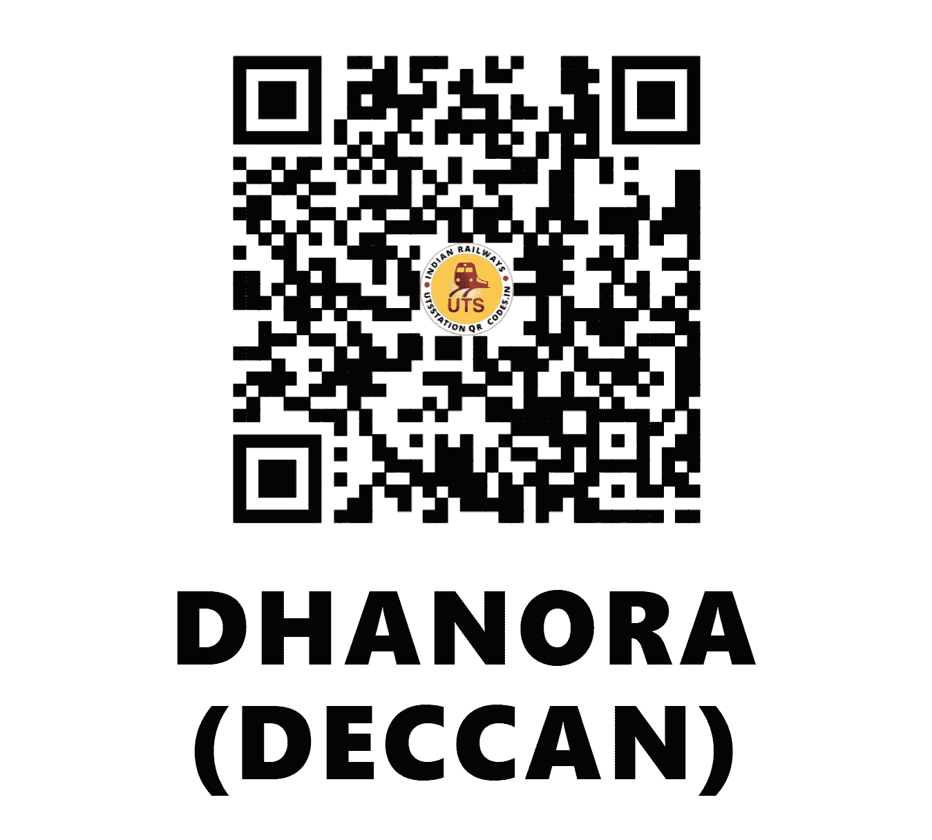 UTS QR Code for DHANORA (DECCAN) - DHNR (SC - MAHARASHTRA)
