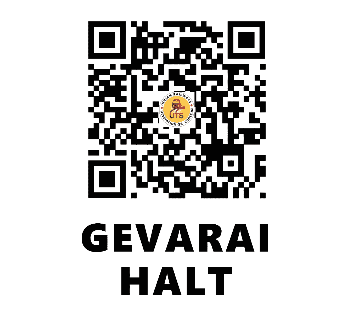 UTS QR Code for GEVARAI HALT - GOI (SC - MAHARASHTRA)