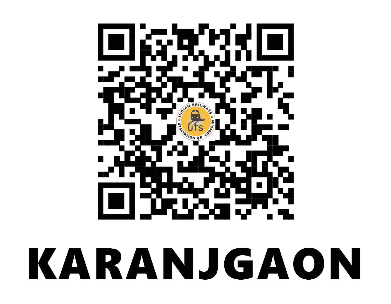 UTS QR Code for KARANJGAON - KAJG (SC - MAHARASHTRA)