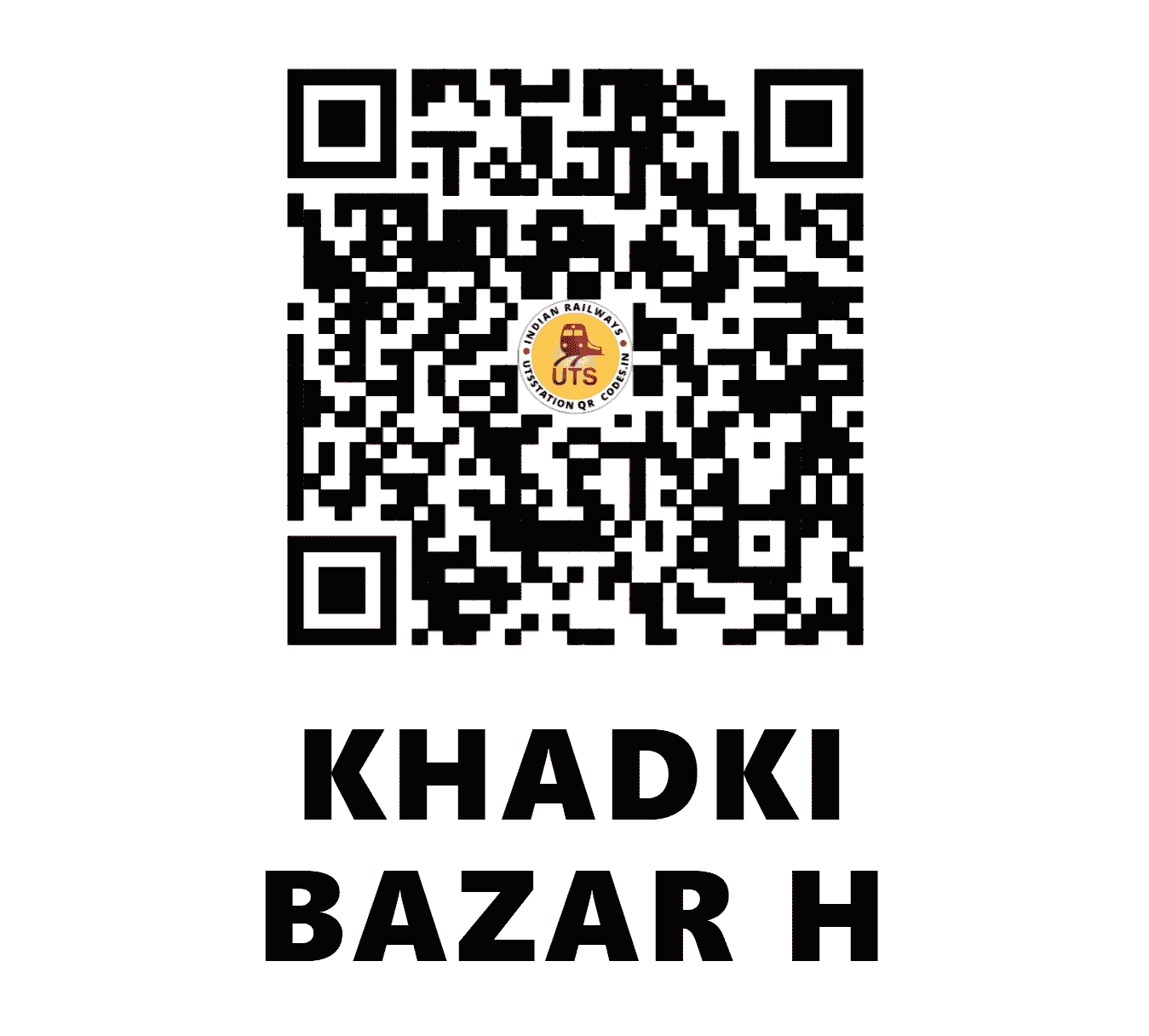 UTS QR Code for KHADKI BAZAR H - KDBR (SC - MAHARASHTRA)