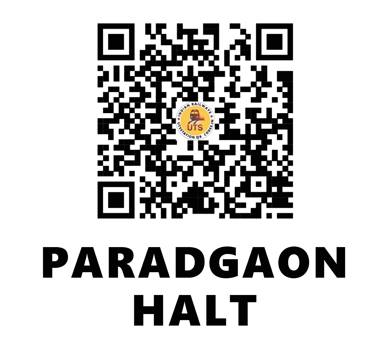 UTS QR Code for PARADGAON HALT - PDG (SC - MAHARASHTRA)
