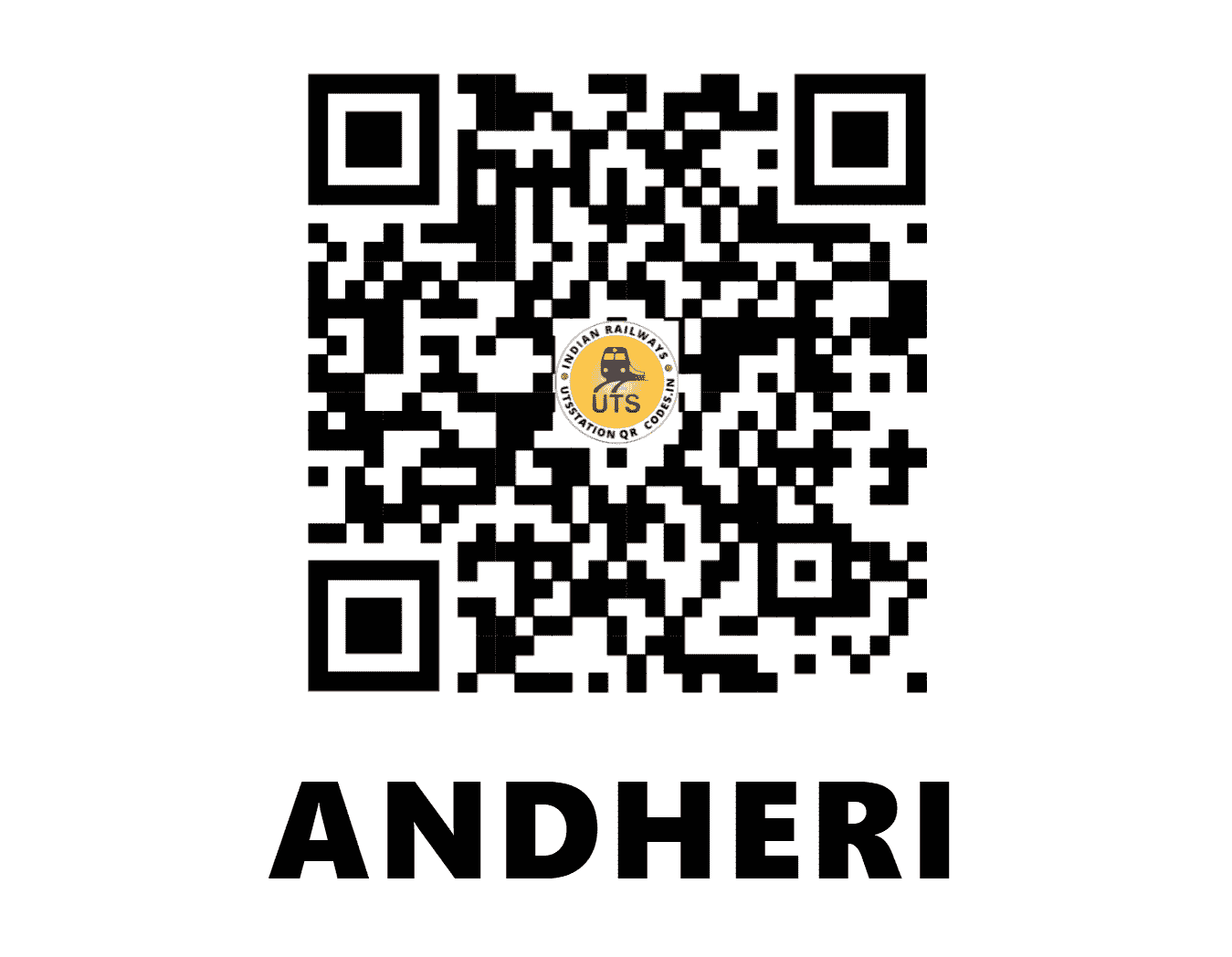 UTS QR Code for ANDHERI - ADH (WR - MAHARASHTRA)
