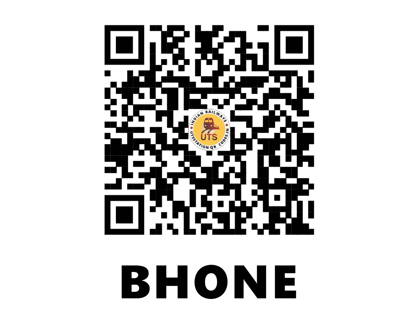UTS QR Code for BHONE - BHNE (WR - MAHARASHTRA)