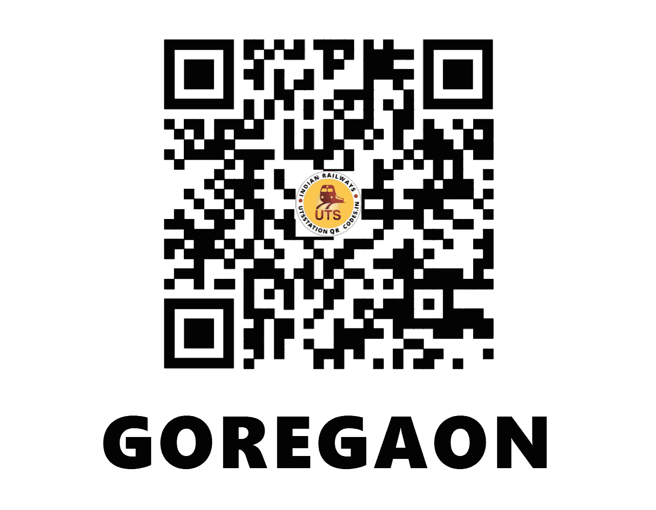 UTS QR Code for GOREGAON - GMN (WR - MAHARASHTRA)