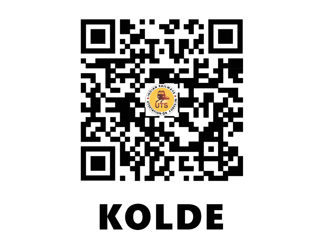 UTS QR Code for KOLDE - KFF (WR - MAHARASHTRA)