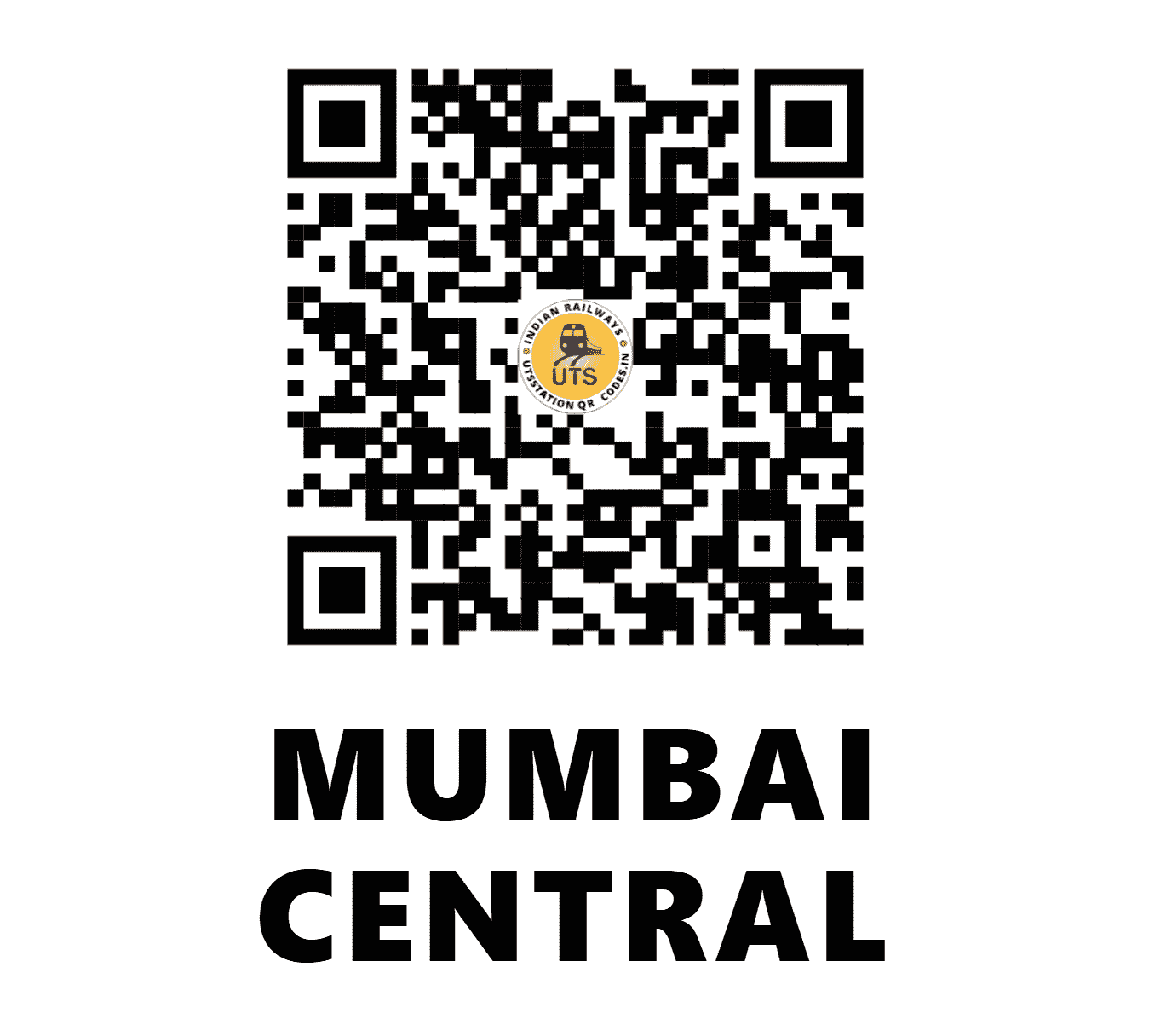 UTS QR Code for MUMBAI CENTRAL - MMCT (WR - MAHARASHTRA)