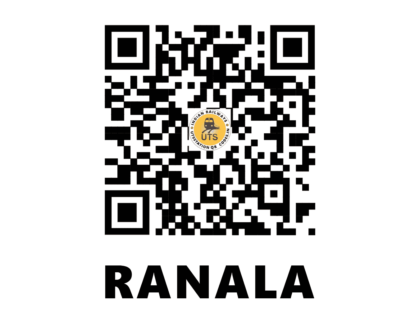 UTS QR Code for RANALA - RNL (WR - MAHARASHTRA)