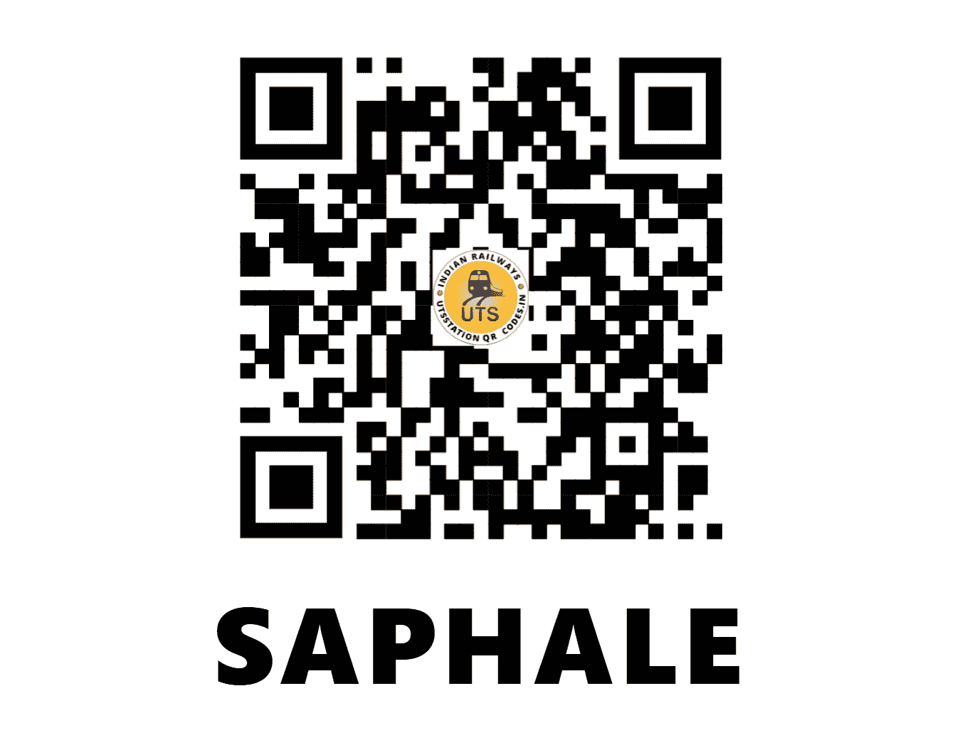 UTS QR Code for SAPHALE - SAH (WR - MAHARASHTRA)