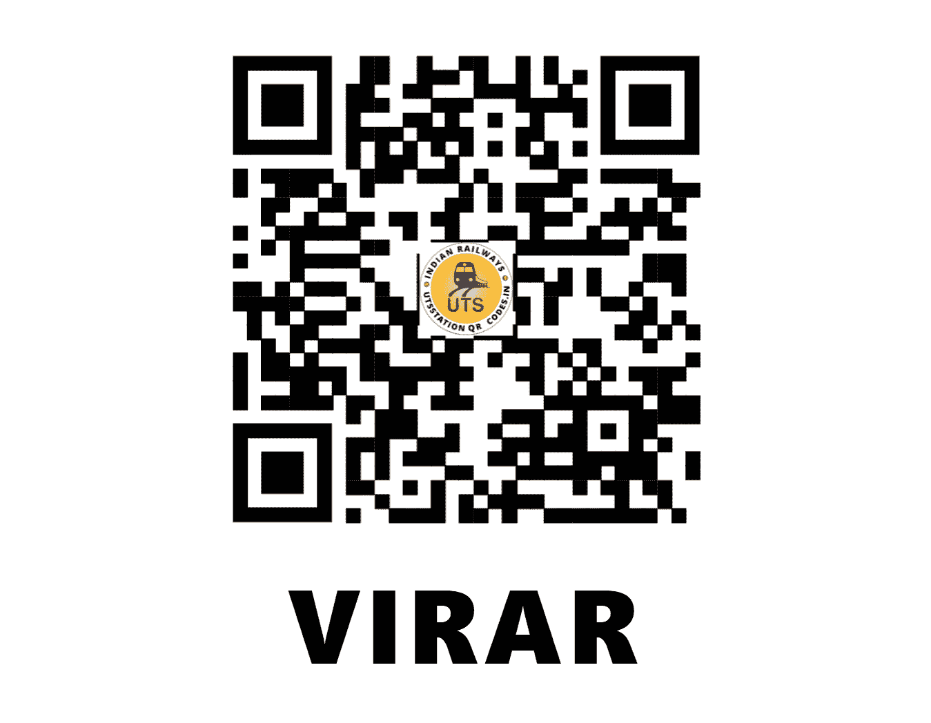 UTS QR Code for VIRAR - VR (WR - MAHARASHTRA)