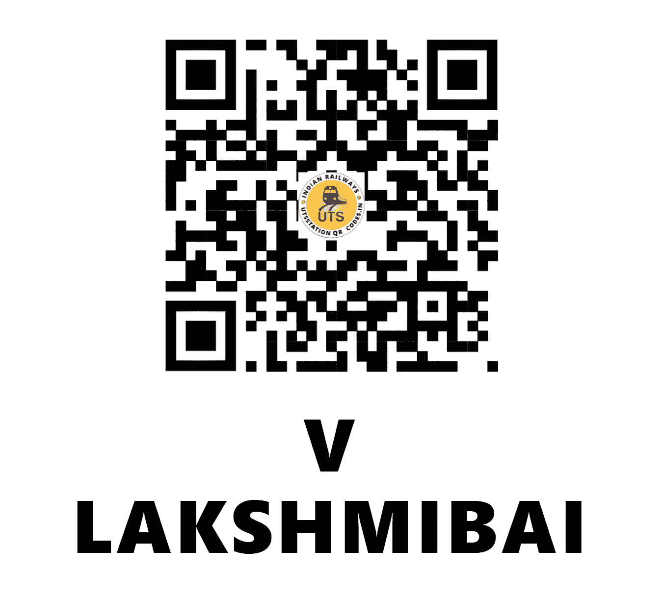 UTS QR Code for V LAKSHMIBAI - VGLB (NC - )