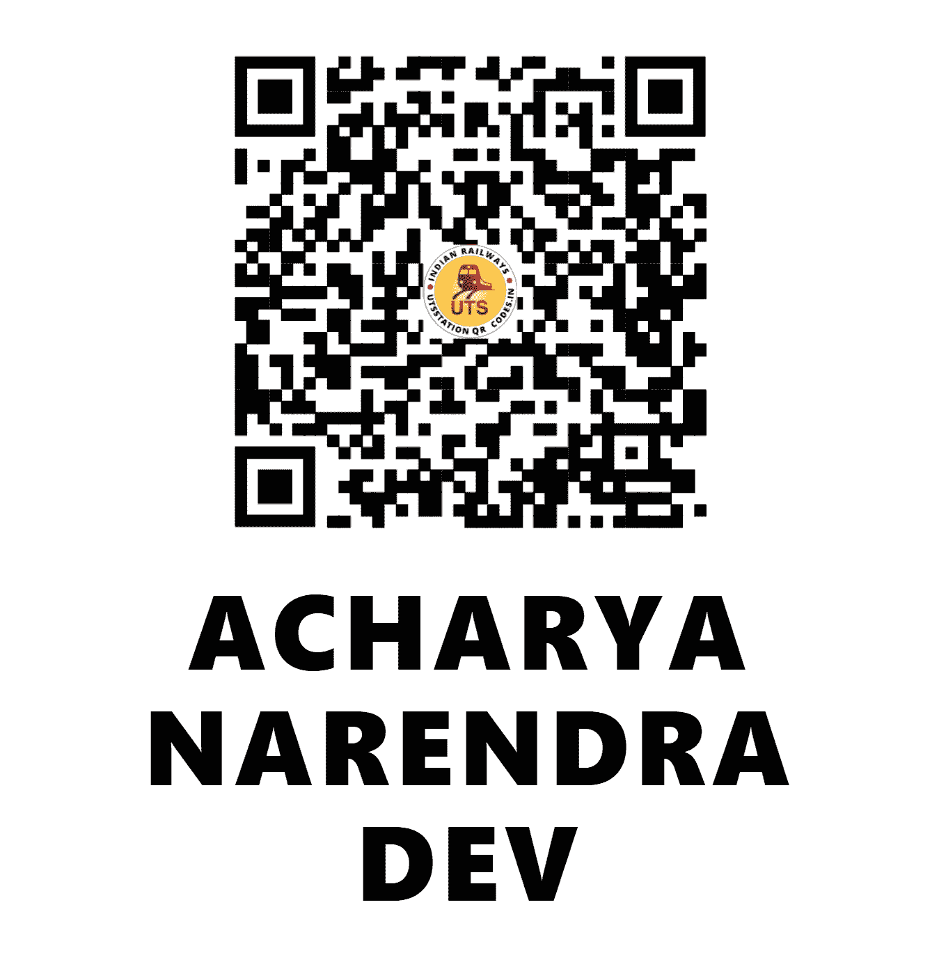 UTS QR Code for ACHARYA NARENDRA DEV - ACND (NR - )