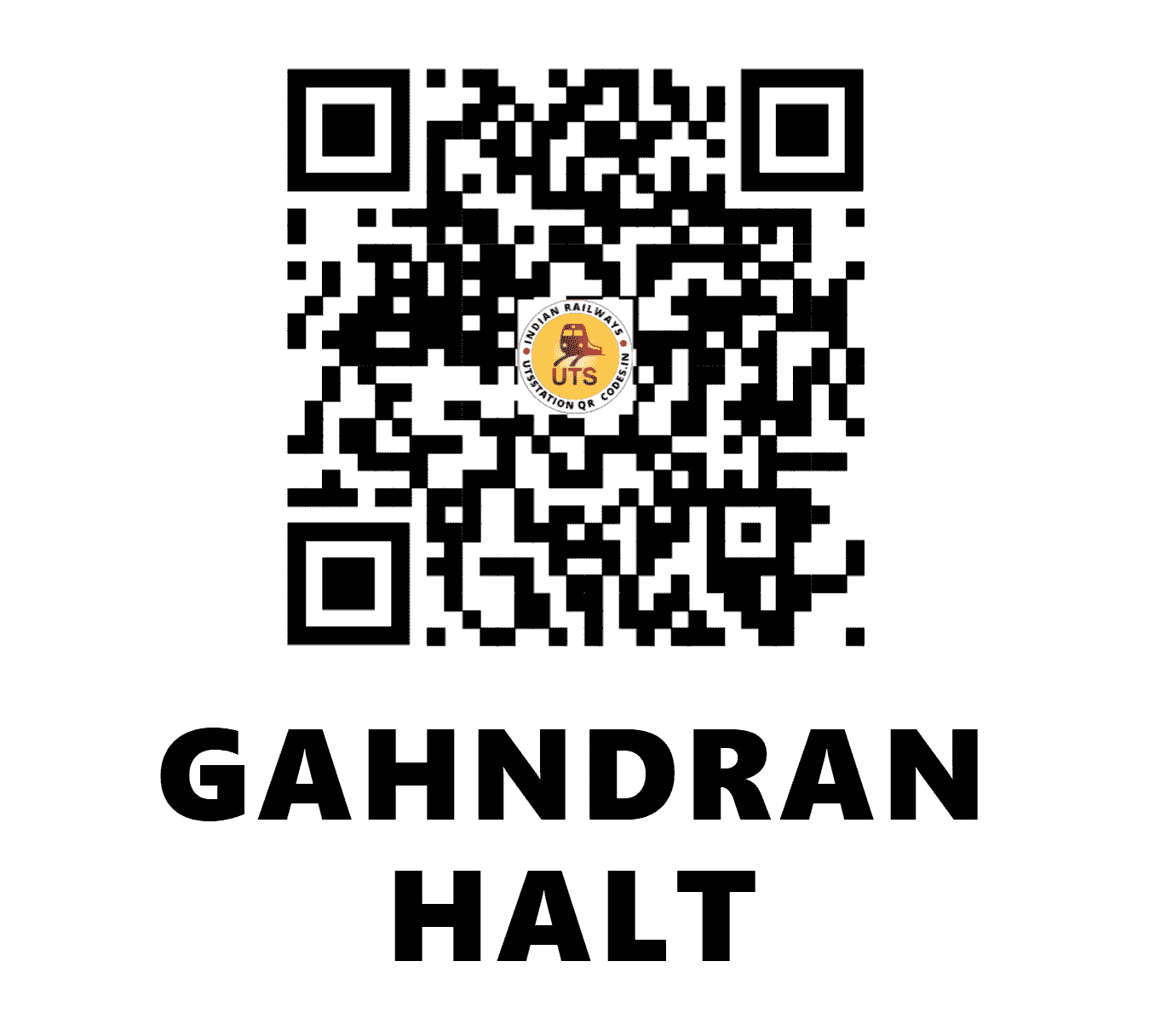 UTS QR Code for GAHNDRAN HALT - GNZ (NR - )
