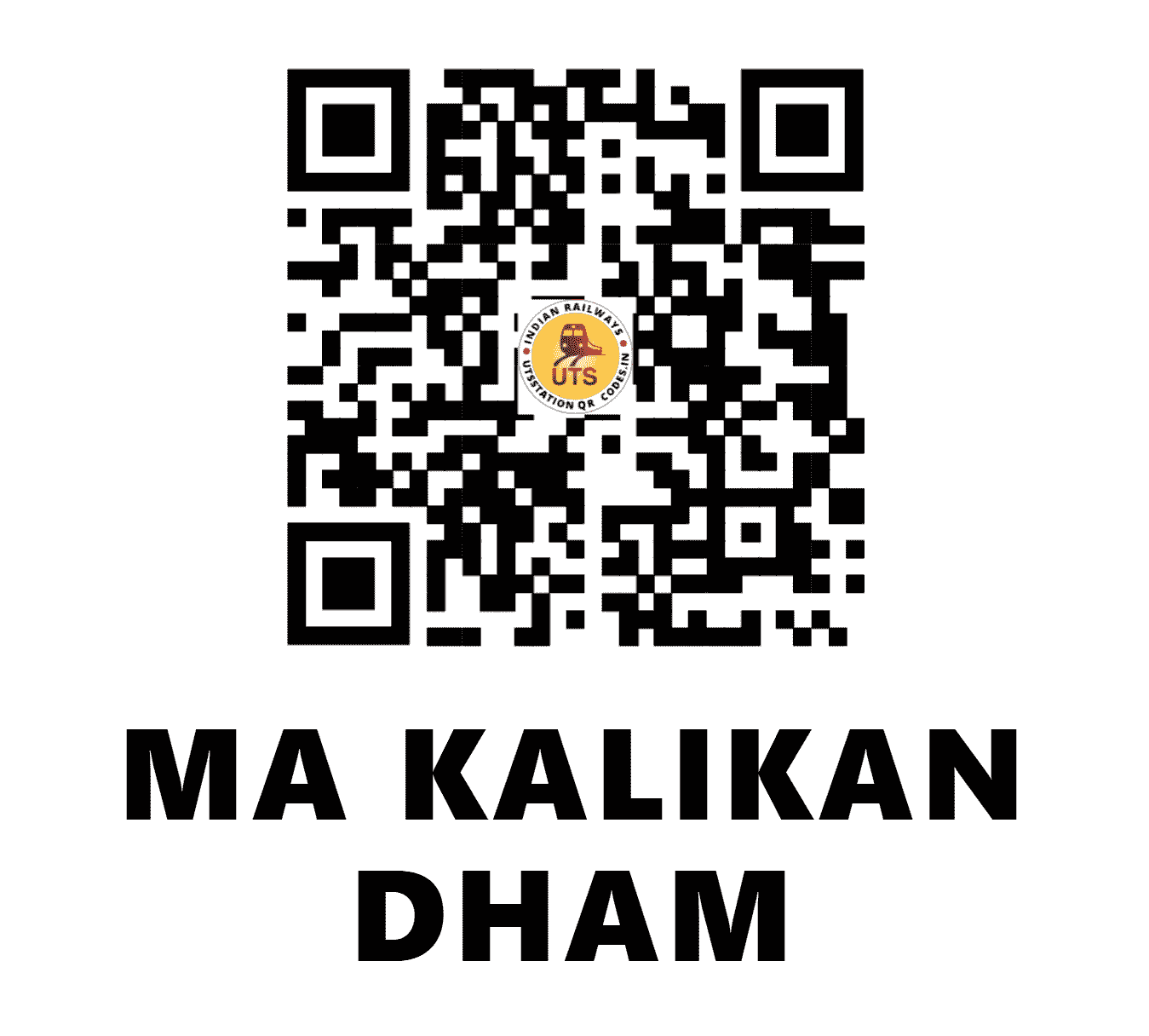 UTS QR Code for MA KALIKAN DHAM - MKDM (NR - )