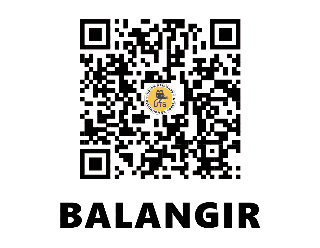UTS QR Code for BALANGIR - BLGR (EO - ODISHA)