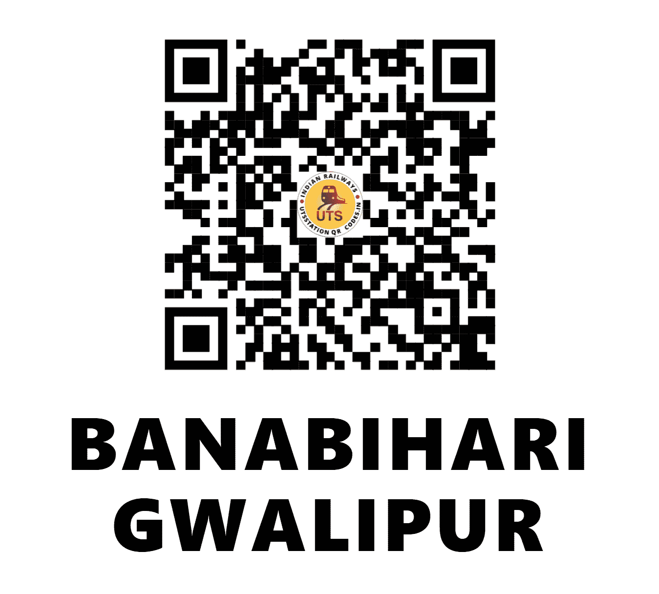UTS QR Code for BANABIHARI GWALIPUR - BNHR (EO - ODISHA)