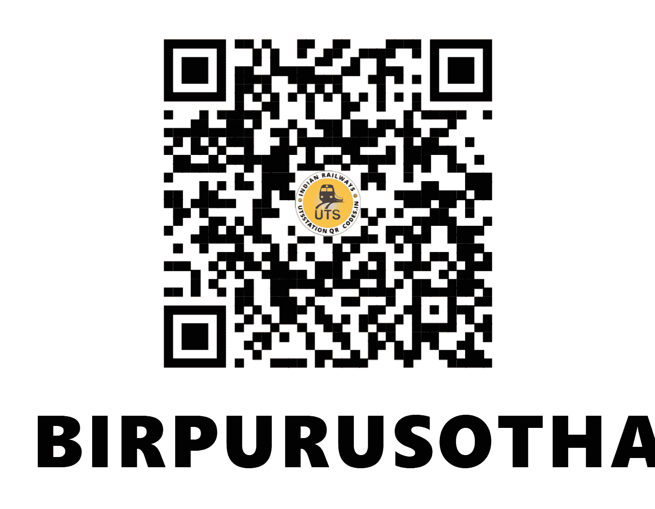UTS QR Code for BIRPURUSOTHAMPUR - BRST (EO - ODISHA)