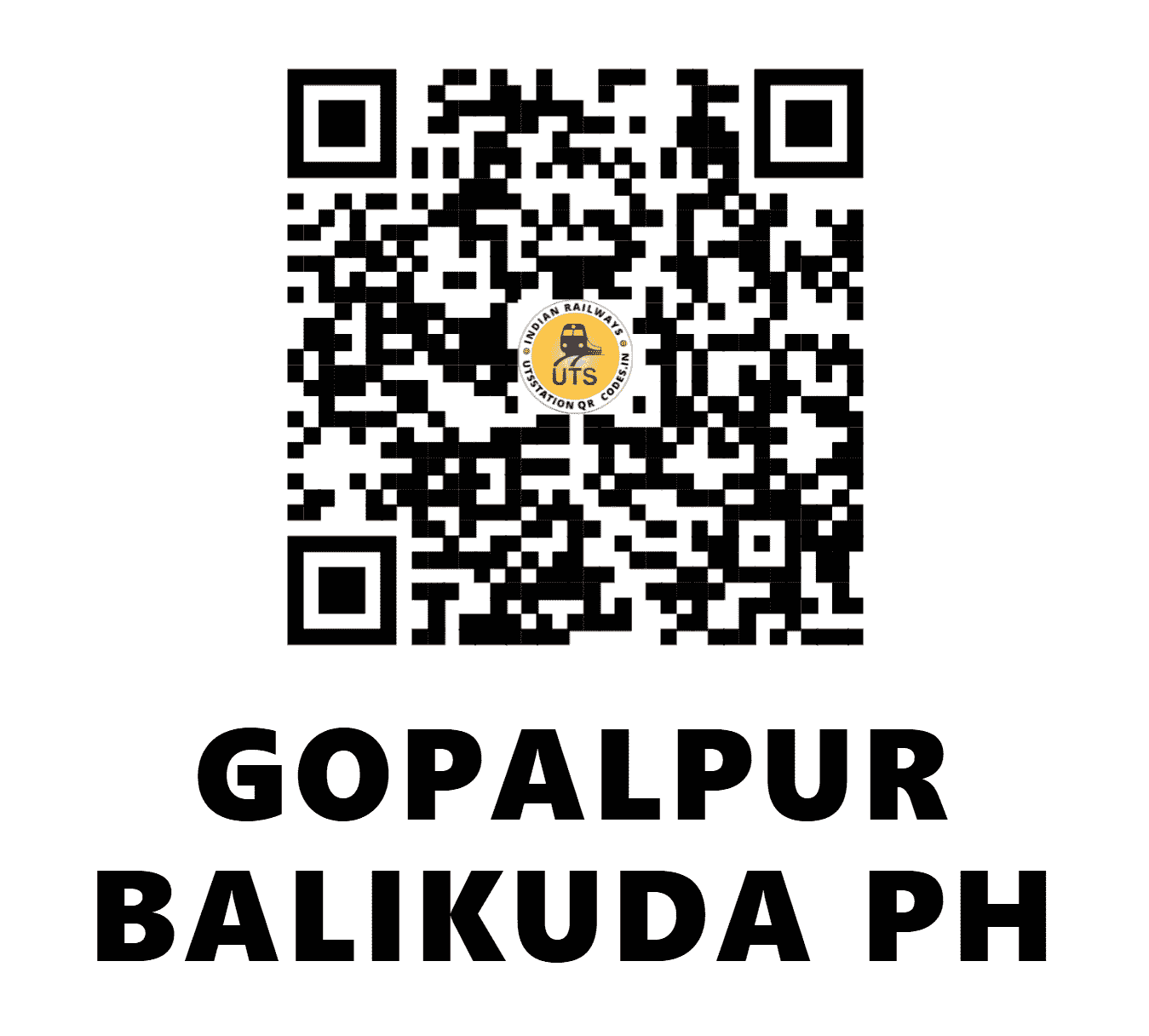 UTS QR Code for GOPALPUR BALIKUDA PH - GBK (EO - ODISHA)