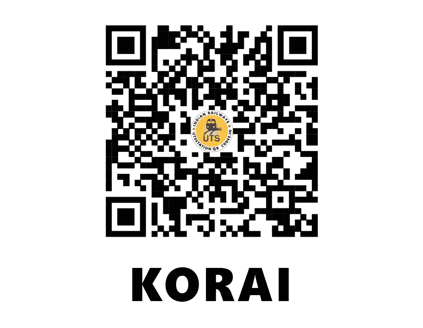 UTS QR Code for KORAI - KRIH (EO - ODISHA)