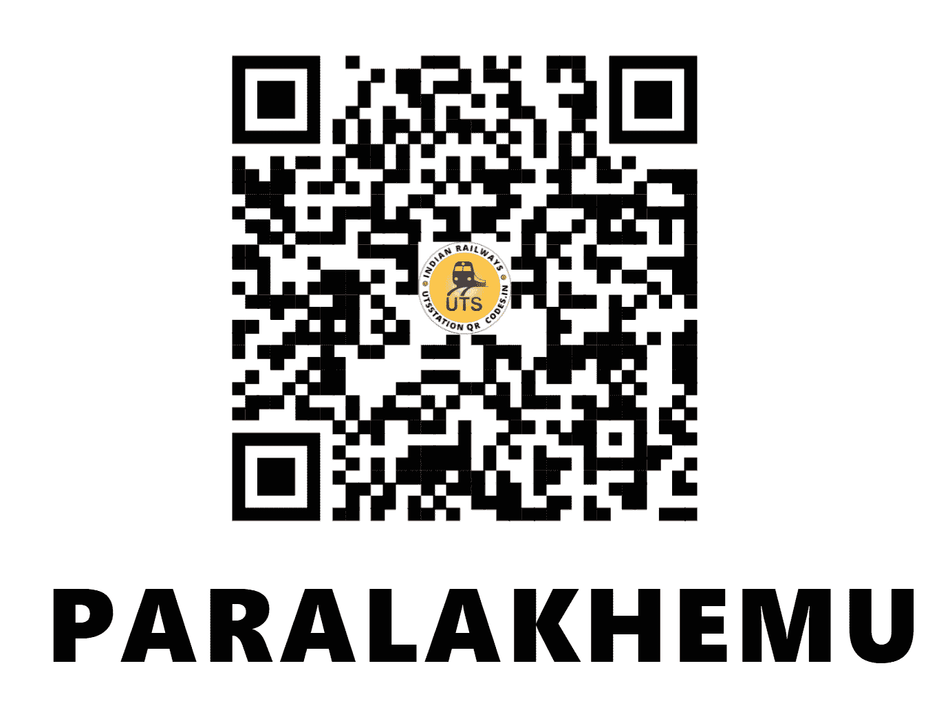 UTS QR Code for PARALAKHEMUNDI - PLH (EO - ODISHA)
