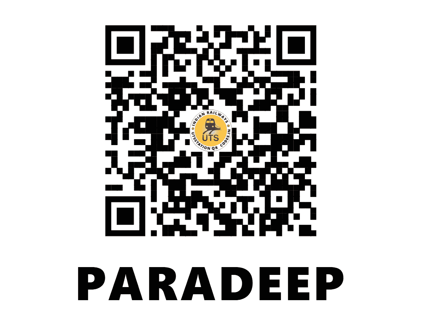 UTS QR Code for PARADEEP - PRDP (EO - ODISHA)