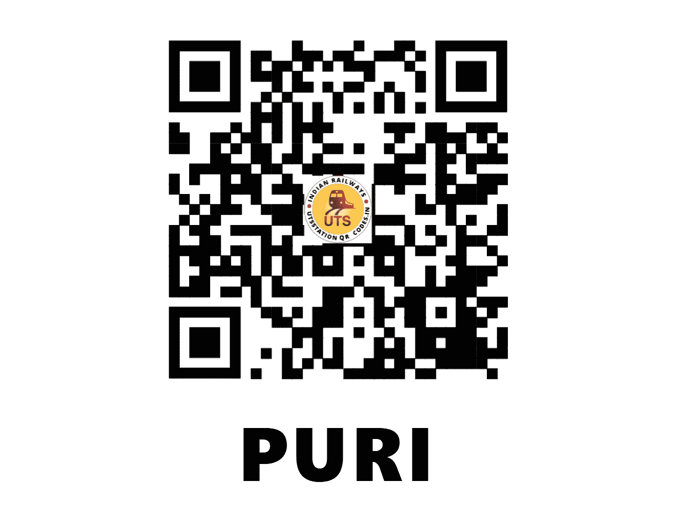 UTS QR Code for PURI - PURI (EO - ODISHA)