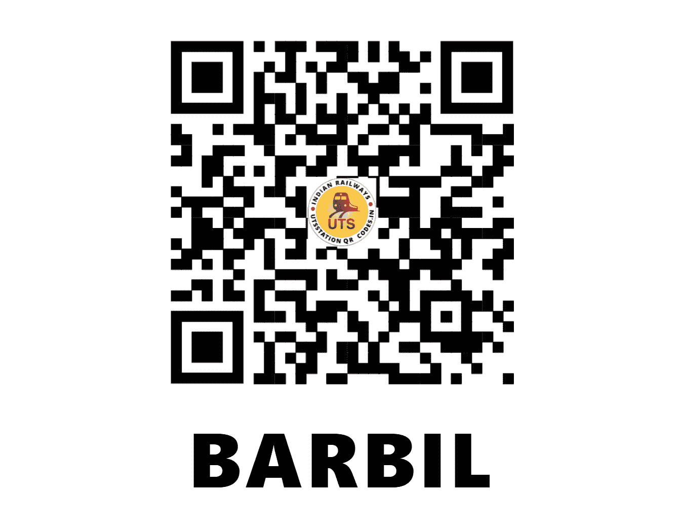 UTS QR Code for BARBIL - BBN (SE - ODISHA)