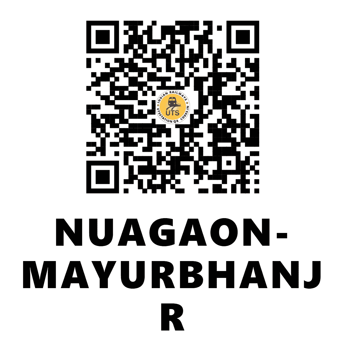 UTS QR Code for NUAGAON-MAYURBHANJ R - NMBR (SE - ODISHA)