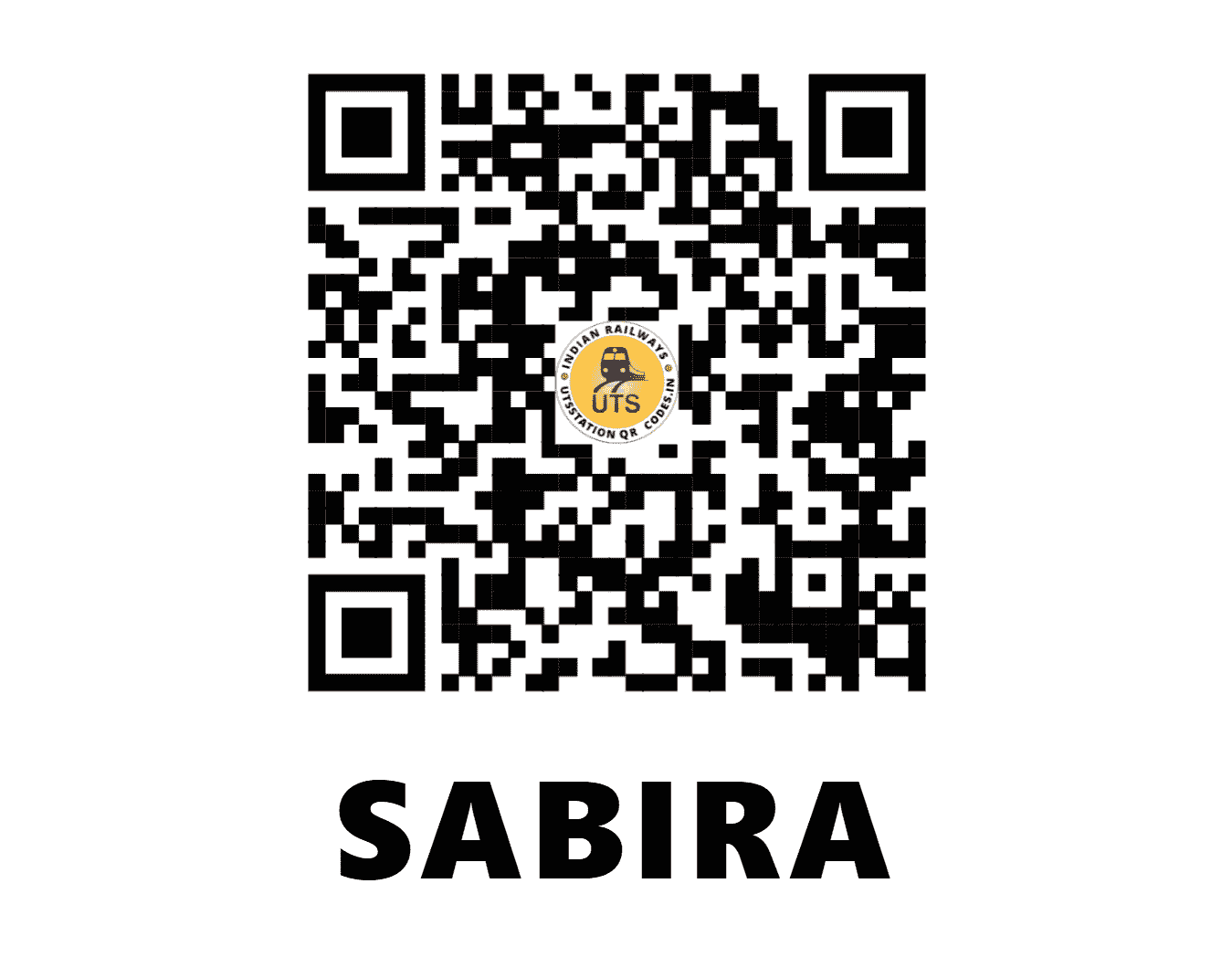 UTS QR Code for SABIRA - SZZ (SE - ODISHA)