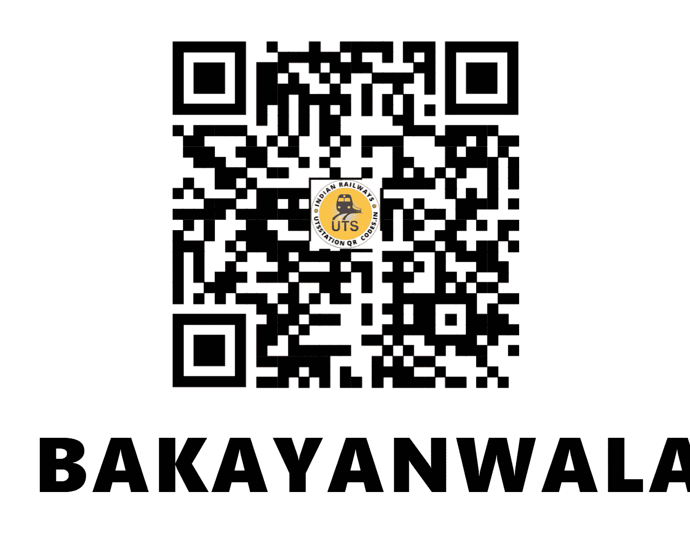 UTS QR Code for BAKAYANWALA - BKWA (NR - PUNJAB)
