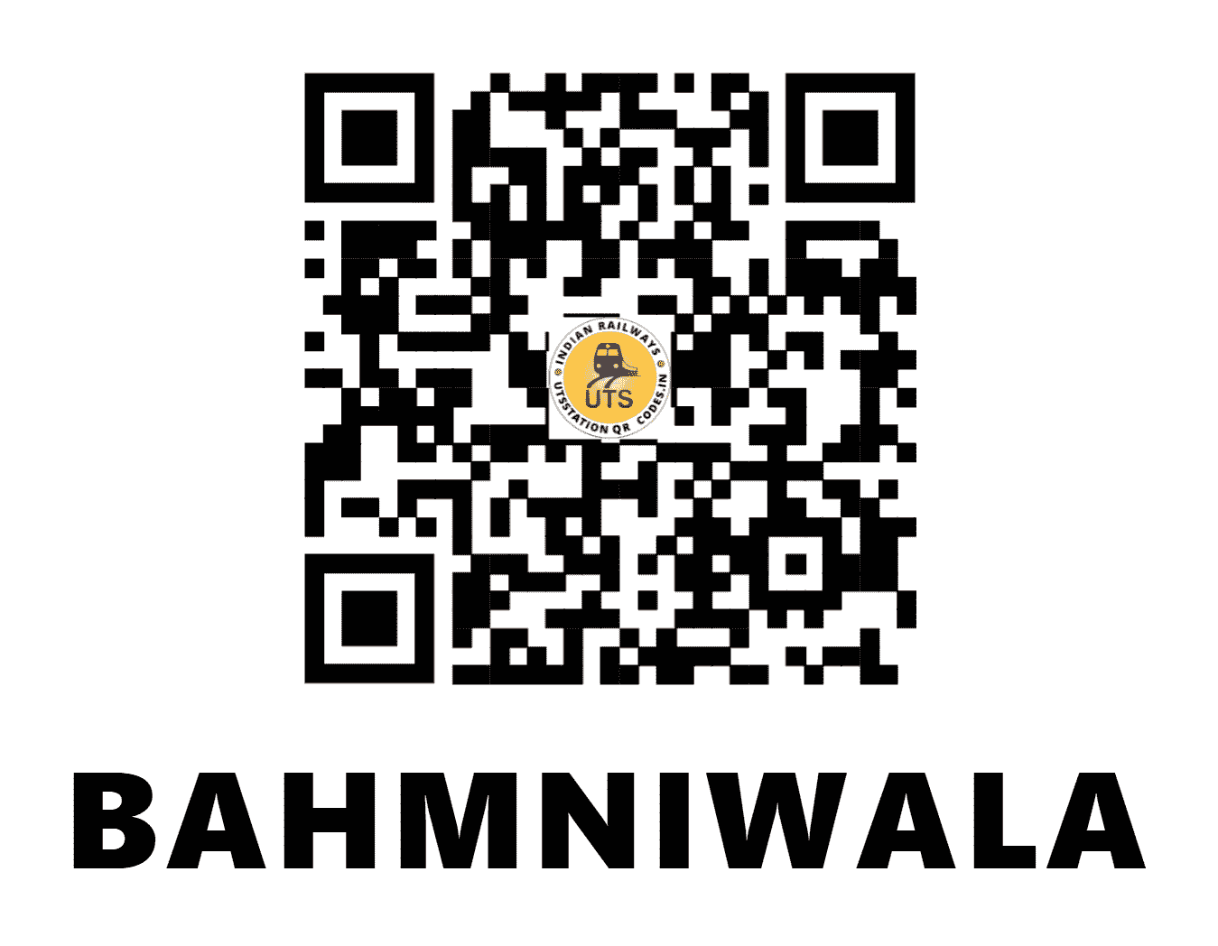 UTS QR Code for BAHMNIWALA - BVW (NR - PUNJAB)