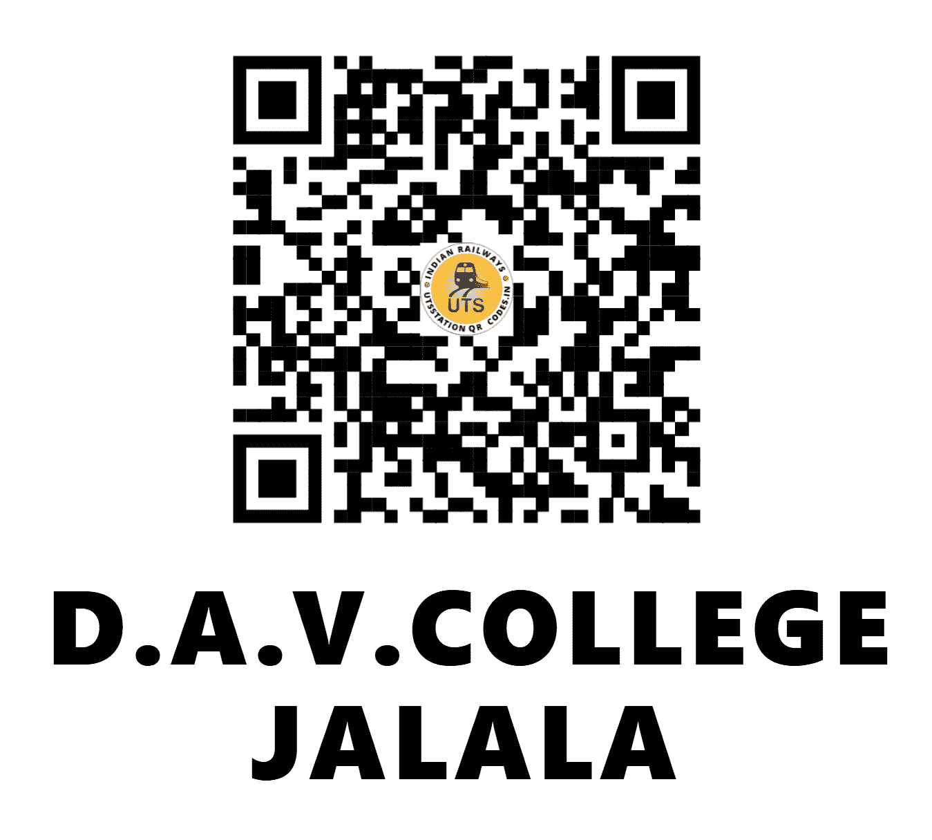 UTS QR Code for D.A.V.COLLEGE JALALA - DAVC (NR - PUNJAB)